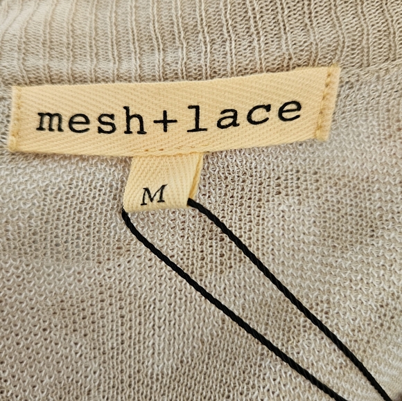 Mesh+Lace- Biege Long Leopard Print Open Sweater Cardigan Sleeve Wmns Sz M NWT - Picture 8 of 9